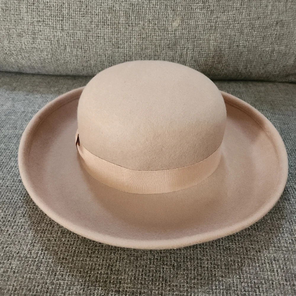 Street Smart 100% Wool Wide Brim Hat • Camel Neutral • Moldable • Made in USA